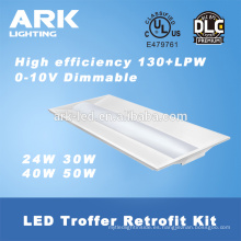 SMD 2835 2x2 2x4 troffer led con dimmable 24W a 50W UL DLC led troffer retrofit kit